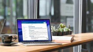 Computer with Safeguarding Youth Training (SYT) displayed.